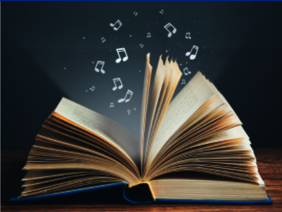 libro con note musicali
